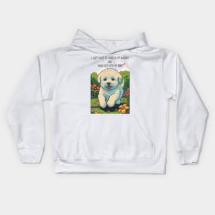 I Just Want To Work In My Garden And Hang Out With My Dog Kids Hoodie